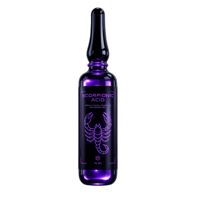A sleek vial of Scorpionic Acid